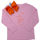 Halloween Cat L/S Shirt - Pink Girls Tops + Tees Mustard & Ketchup