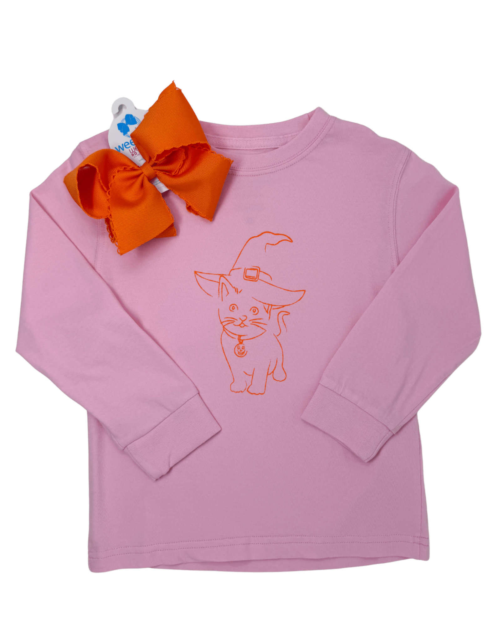 Halloween Cat L/S Shirt - Pink Girls Tops + Tees Mustard & Ketchup