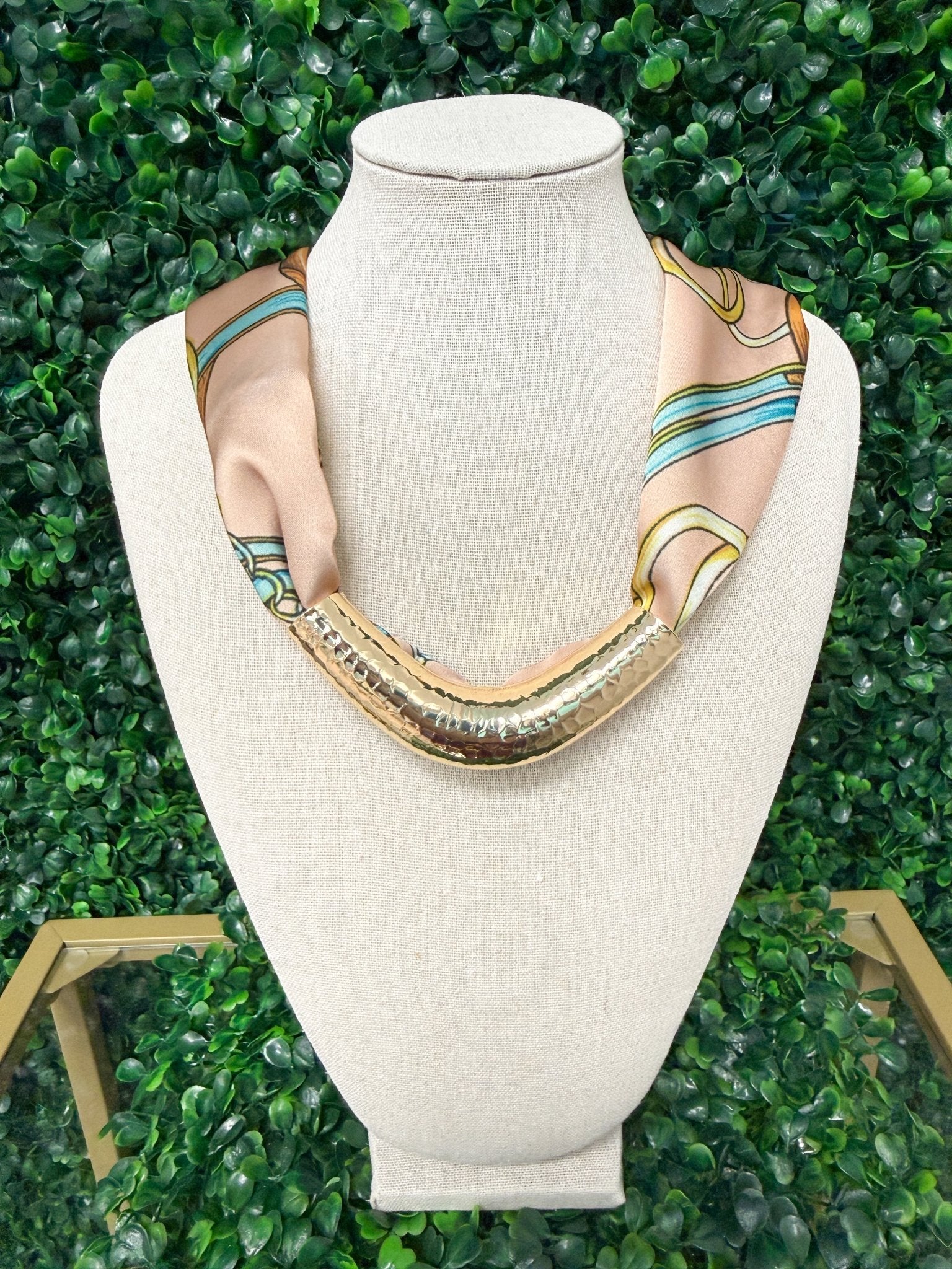 Hammered Gold V Scarf Enhancer - Sugar Babies Children's Boutique/Meg's Shoppe