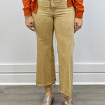 Hannah Crop Flare w/ Fray - Mineral Gold Jeans Liverpool