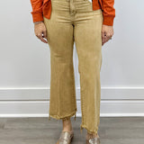 Hannah Crop Flare w/ Fray - Mineral Gold Jeans Liverpool