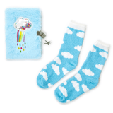 Happy Thoughts Journal with Lock and Cloud Socks Gift Set Kids Misc Accessories Two's Company
