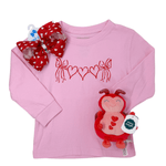 Heart Banner L/S Shirt - Lt. Pink Girls Tops + Tees Mustard & Ketchup