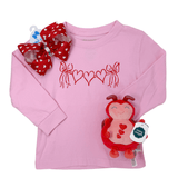 Heart Banner L/S Shirt - Lt. Pink Girls Tops + Tees Mustard & Ketchup