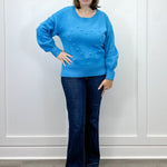Heart Pop Sweater - Aqua Sweaters Umgee