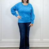 Heart Pop Sweater - Aqua Sweaters Umgee