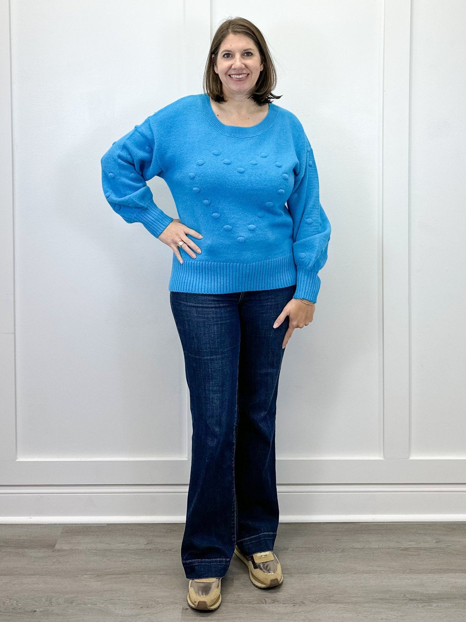 Heart Pop Sweater - Aqua Sweaters Umgee