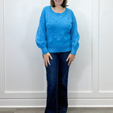 Heart Pop Sweater - Aqua Sweaters Umgee
