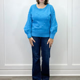 Heart Pop Sweater - Aqua Sweaters Umgee