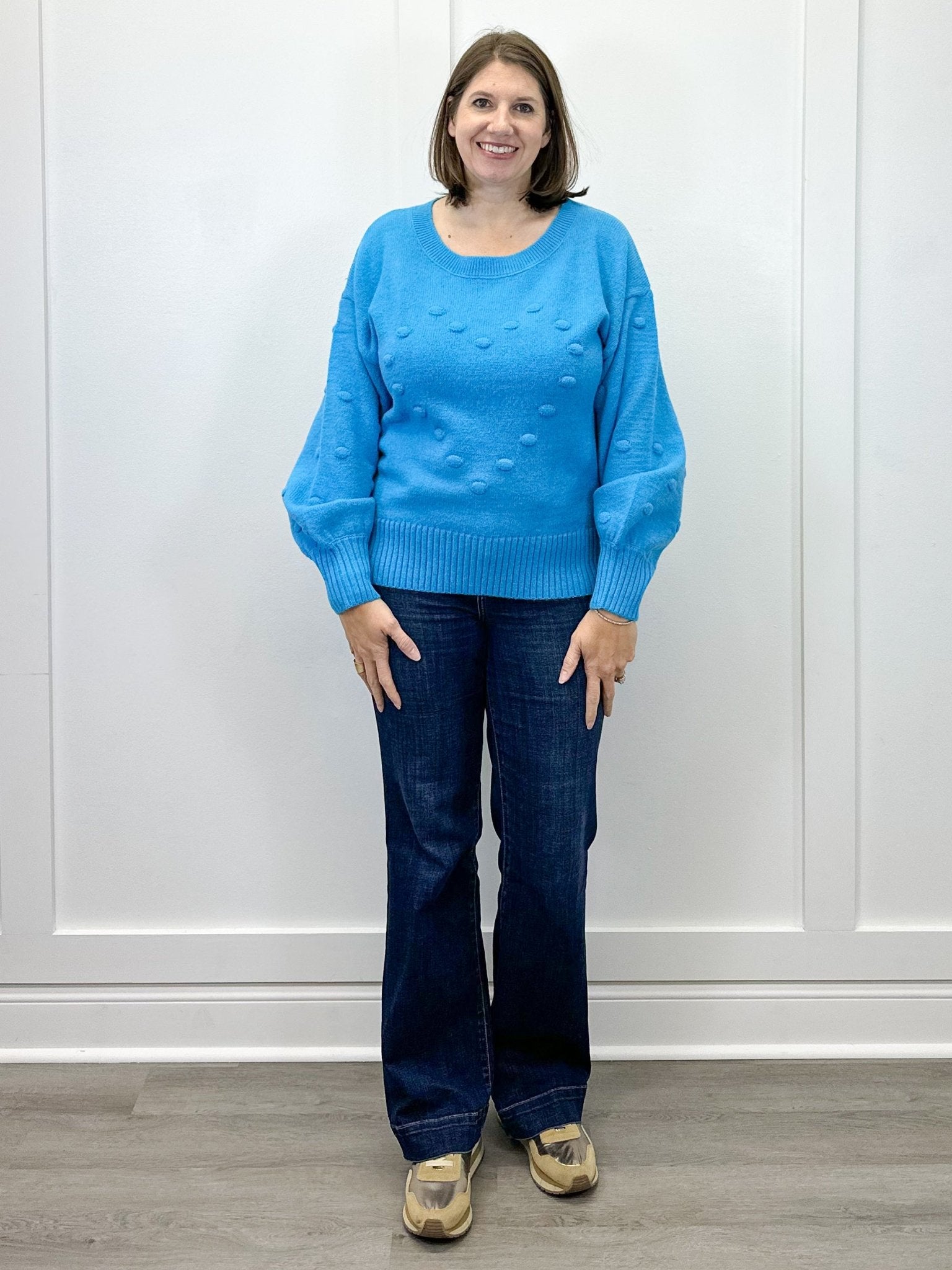 Heart Pop Sweater - Aqua Sweaters Umgee