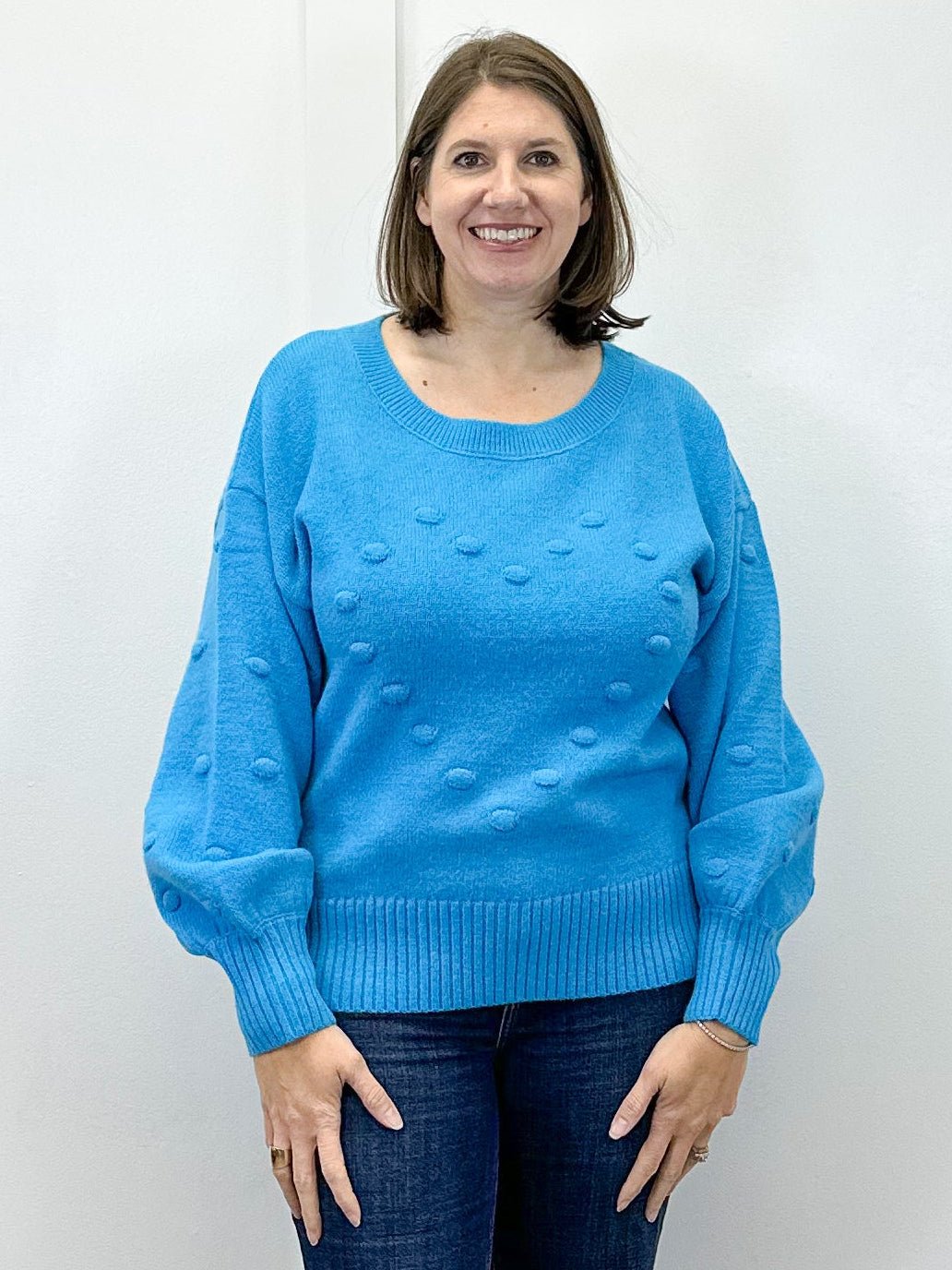 Heart Pop Sweater - Aqua
