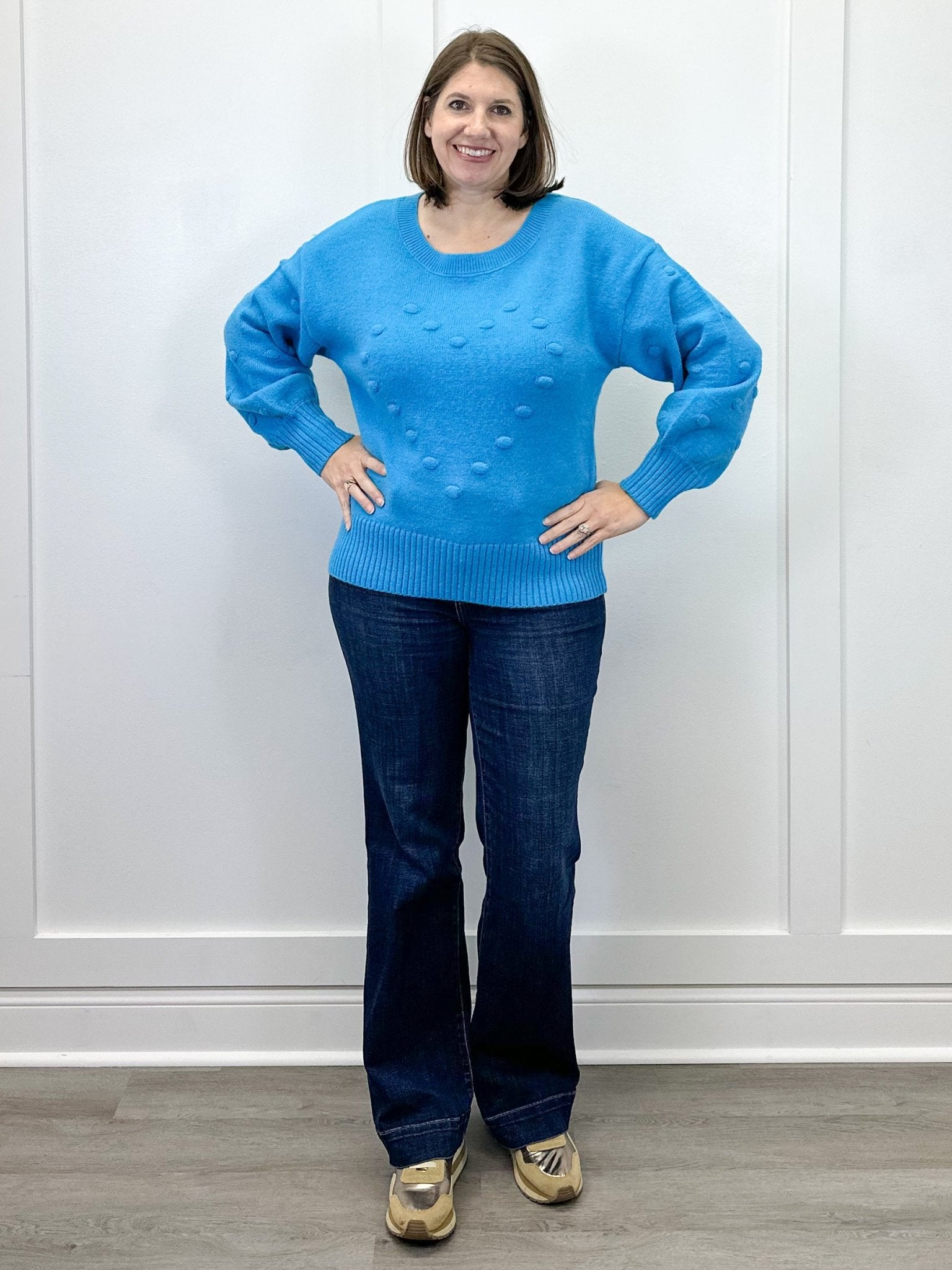 Heart Pop Sweater - Aqua Sweaters Umgee