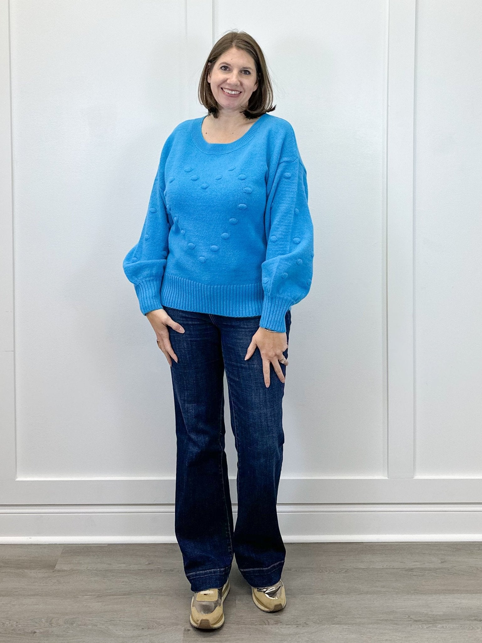 Heart Pop Sweater - Aqua Sweaters Umgee