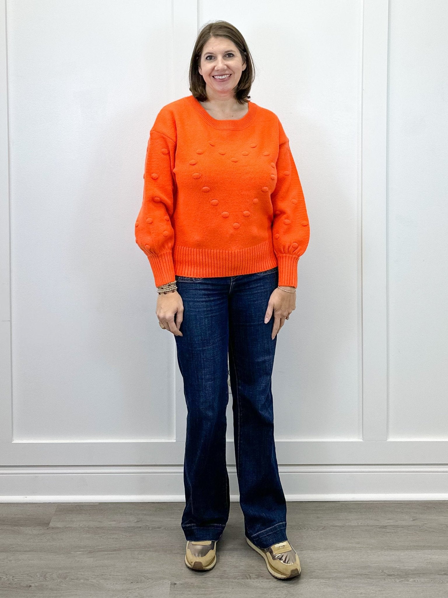 Heart Pop Sweater - Orange Sweaters Umgee