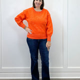 Heart Pop Sweater - Orange Sweaters Umgee
