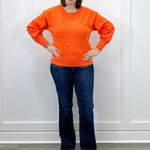Heart Pop Sweater - Orange Sweaters Umgee