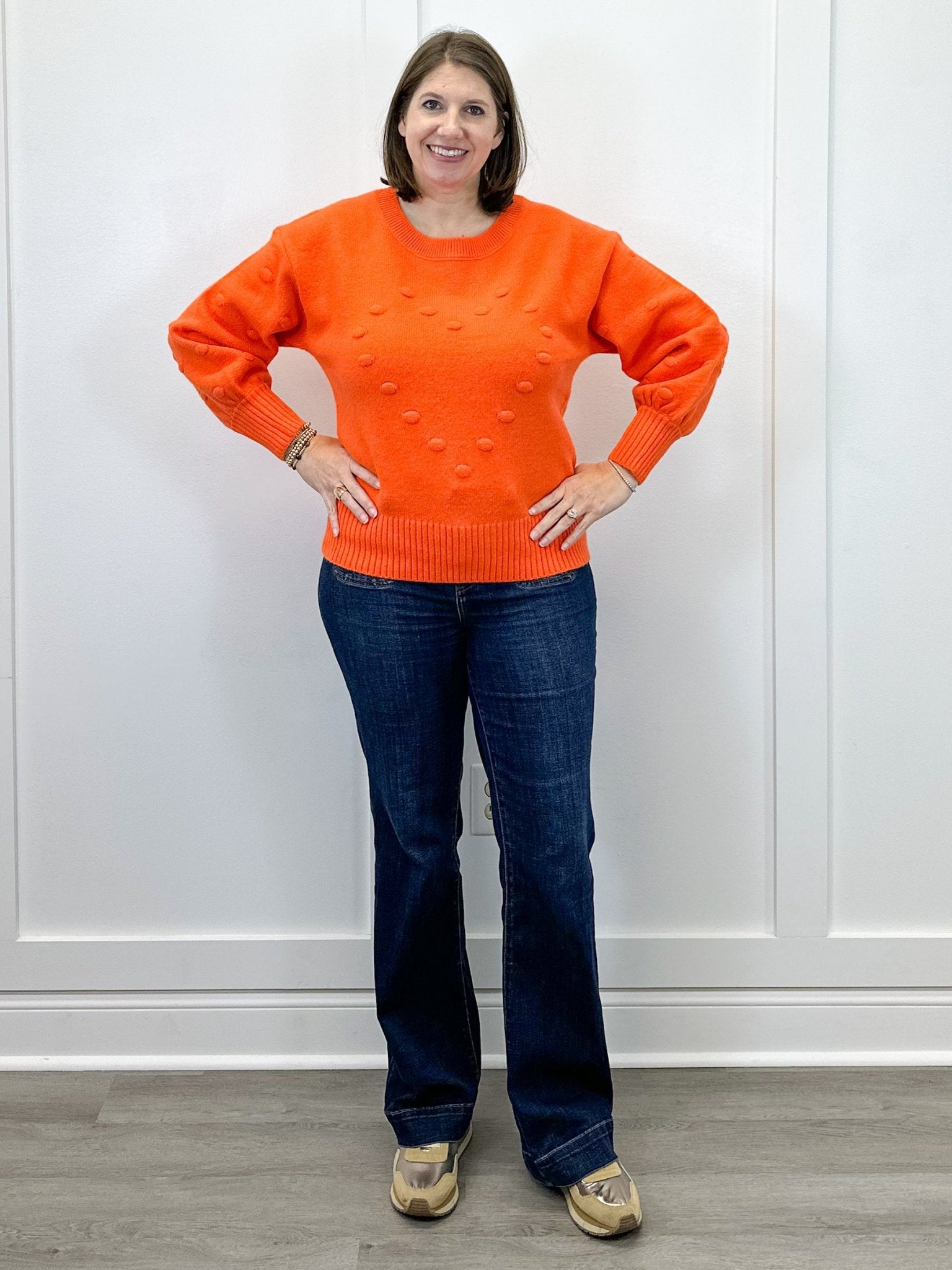 Heart Pop Sweater - Orange Sweaters Umgee