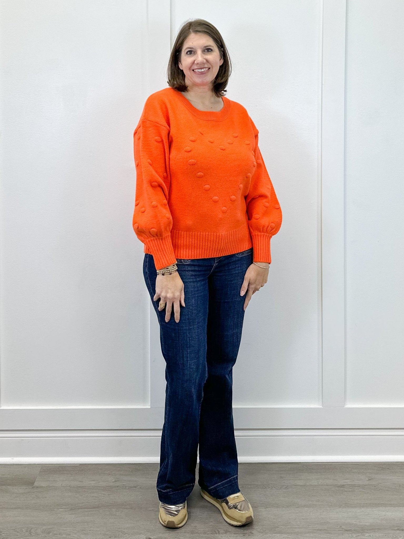 Heart Pop Sweater - Orange Sweaters Umgee