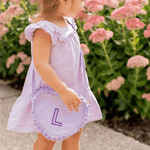 Heart Purse - Lily Lavender Seersucker Kids Backpacks + Bags Bits & Bows