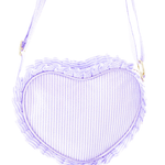 Heart Purse - Lily Lavender Seersucker Kids Backpacks + Bags Bits & Bows