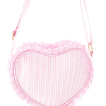 Heart Purse - Palmer Pink Seersucker Kids Backpacks + Bags Bits & Bows