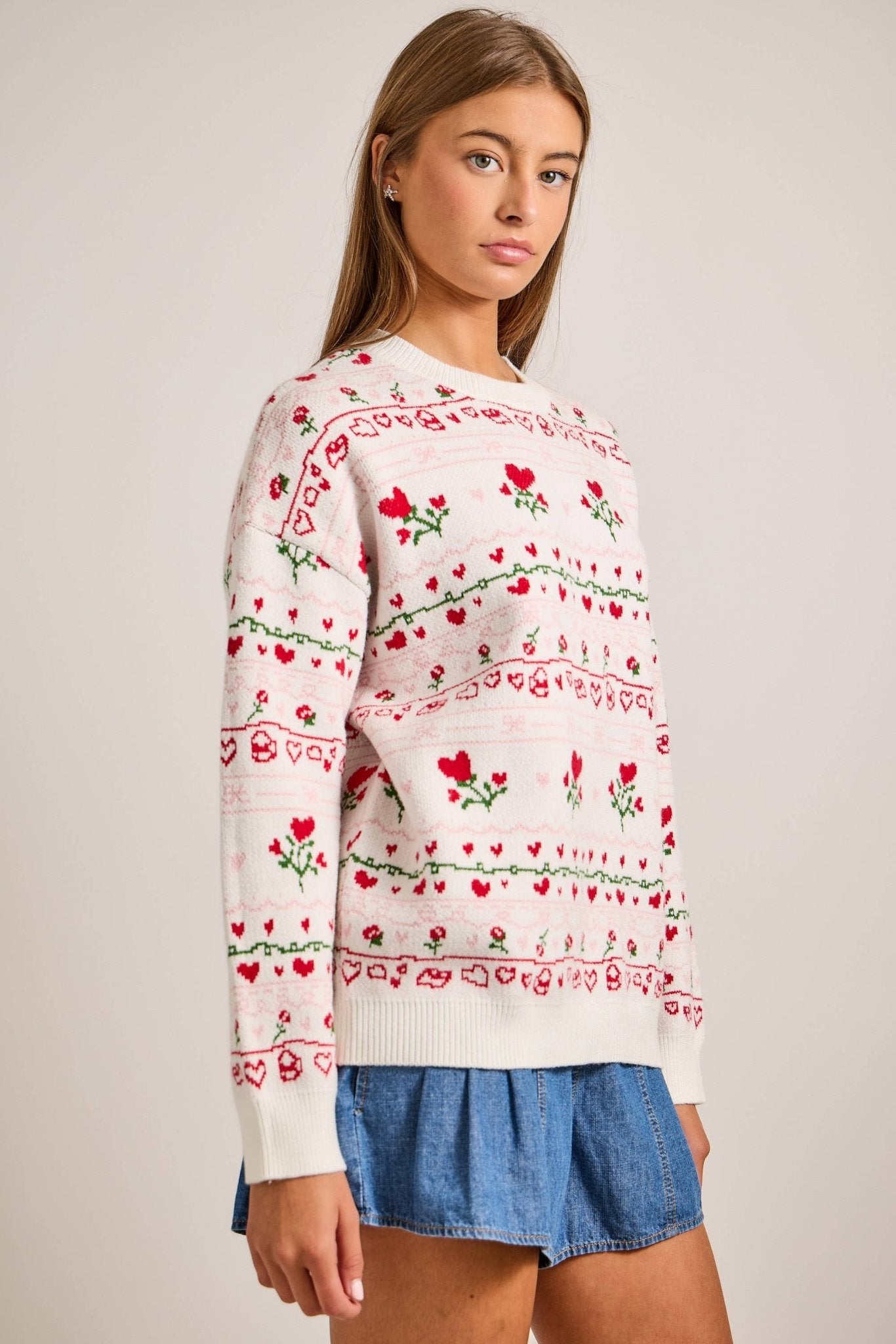 Heart & Rose Sweater Sweaters Main Strip