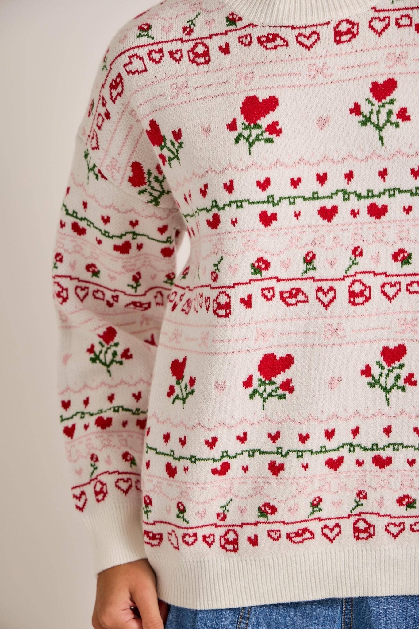 Heart & Rose Sweater Sweaters Main Strip
