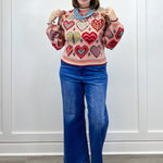 Heartstrings Sweater - Pink Multi Sweaters &Merci