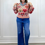 Heartstrings Sweater - Pink Multi Sweaters &Merci