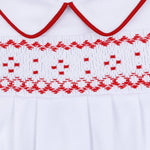 Henry Smocked Collared Boy Gown - White/Red Baby Sleepwear Magnolia Baby