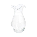 Hibiscus Glass Clear Vertical Fluted Small Vase Home Decor Vietri