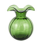 Hibiscus Glass Dark Green Medium Fluted Vase Home Decor Vietri