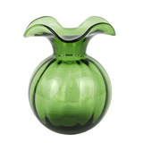 Hibiscus Glass Dark Green Medium Fluted Vase Home Decor Vietri