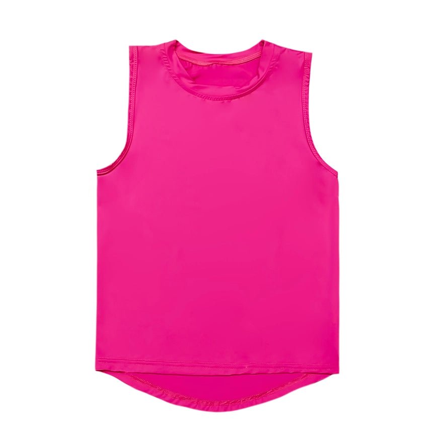 High Low Tank - Neon Pink Girls Tops + Tees Belle Cher