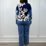 Knit Jacquard Funnel Neck Sweater - Sapphire Sweaters Tribal