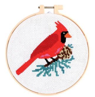 Holiday Cross Stitch Embroidery - Assorted Seasonal Two's Company Cardinal