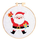 Holiday Cross Stitch Embroidery - Assorted Seasonal Two's Company Santa