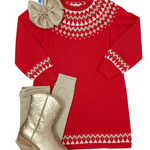Holiday Fair Isle Swing Sweater Dress - Sugar Babies Children's Boutique/Meg's Shoppe