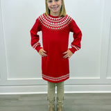 Holiday Fair Isle Swing Sweater Dress - Sugar Babies Children's Boutique/Meg's Shoppe