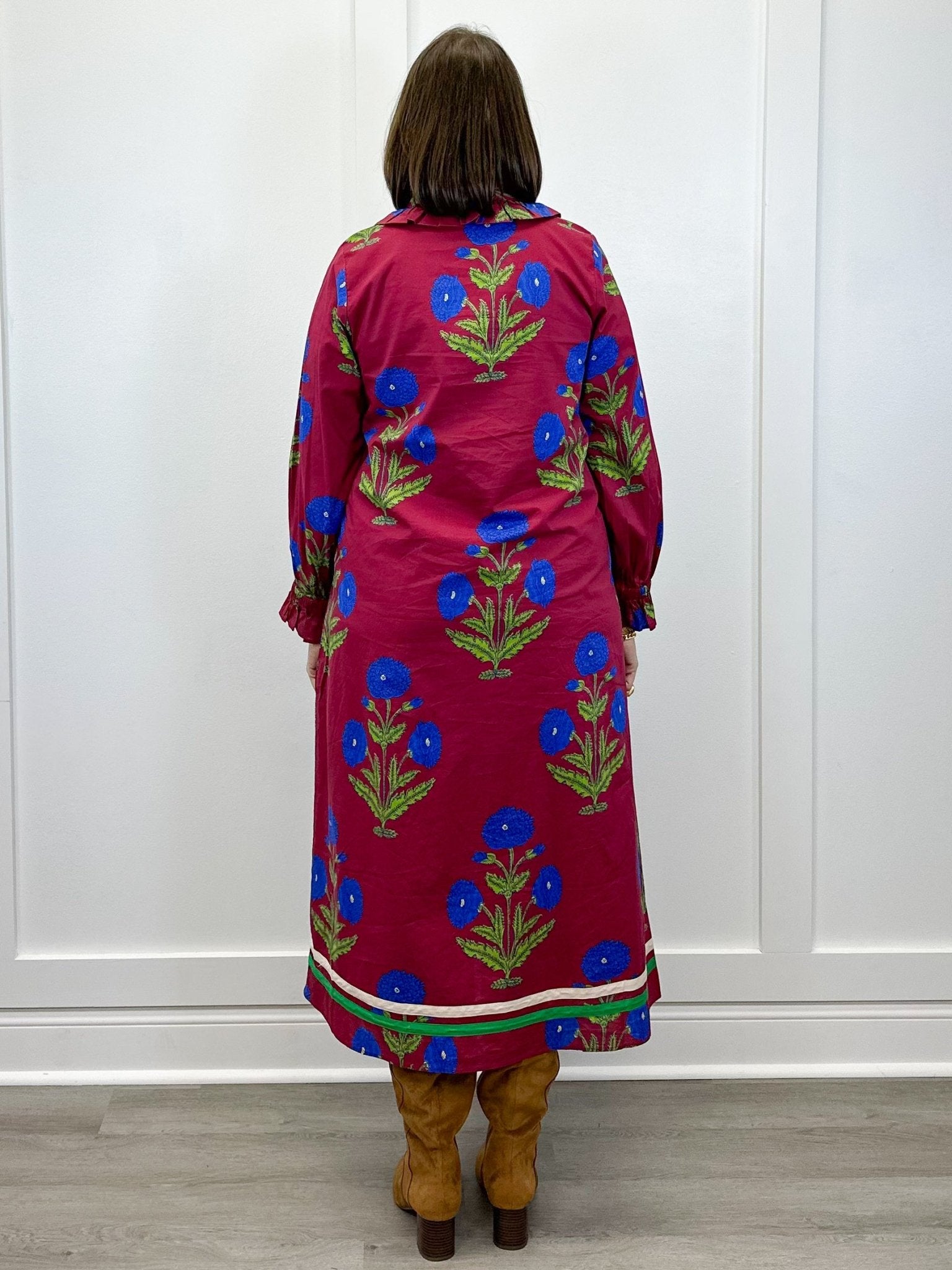 Holiday Garden Dress - Burgundy Long Dresses Jodifl