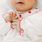 Holly Bishop Footie - White/Red Baby Sleepwear Magnolia Baby
