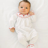 Holly Bishop Footie - White/Red Baby Sleepwear Magnolia Baby