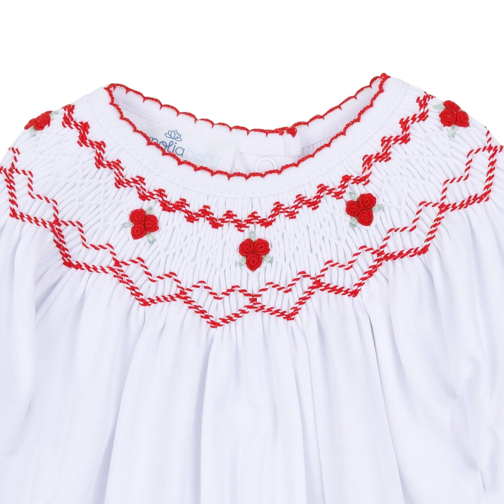 Holly Bishop Footie - White/Red Baby Sleepwear Magnolia Baby