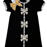 Holly Bow Dress - Black - Sugar Babies Children's Boutique/Meg's Shoppe