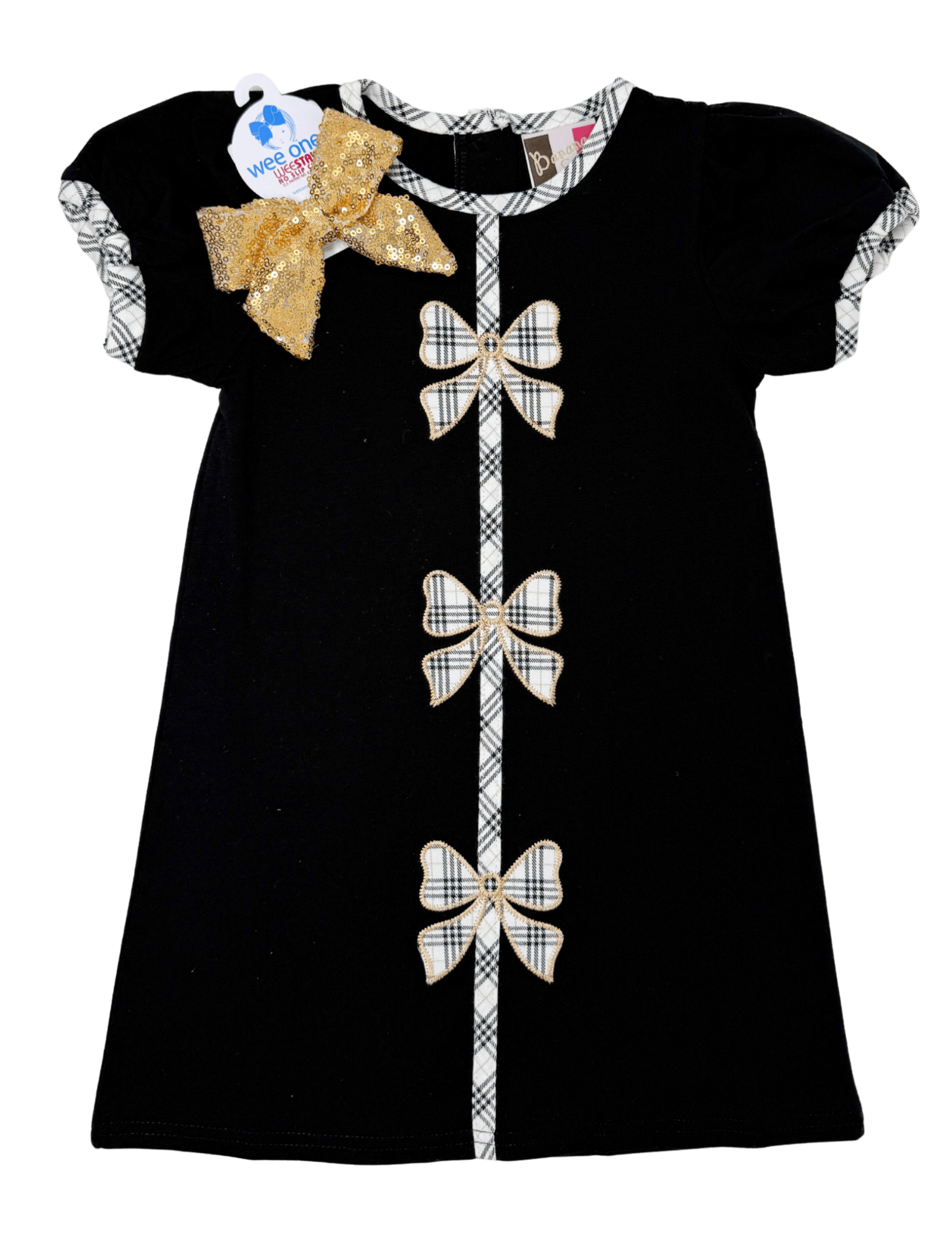 Holly Bow Dress - Black - Sugar Babies Children's Boutique/Meg's Shoppe