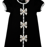 Holly Bow Dress - Black - Sugar Babies Children's Boutique/Meg's Shoppe