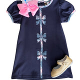 Holly Bow Dress - Navy Girls Sets Banana Split