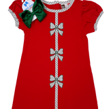 Holly Bow Dress - Red - Sugar Babies Children's Boutique/Meg's Shoppe