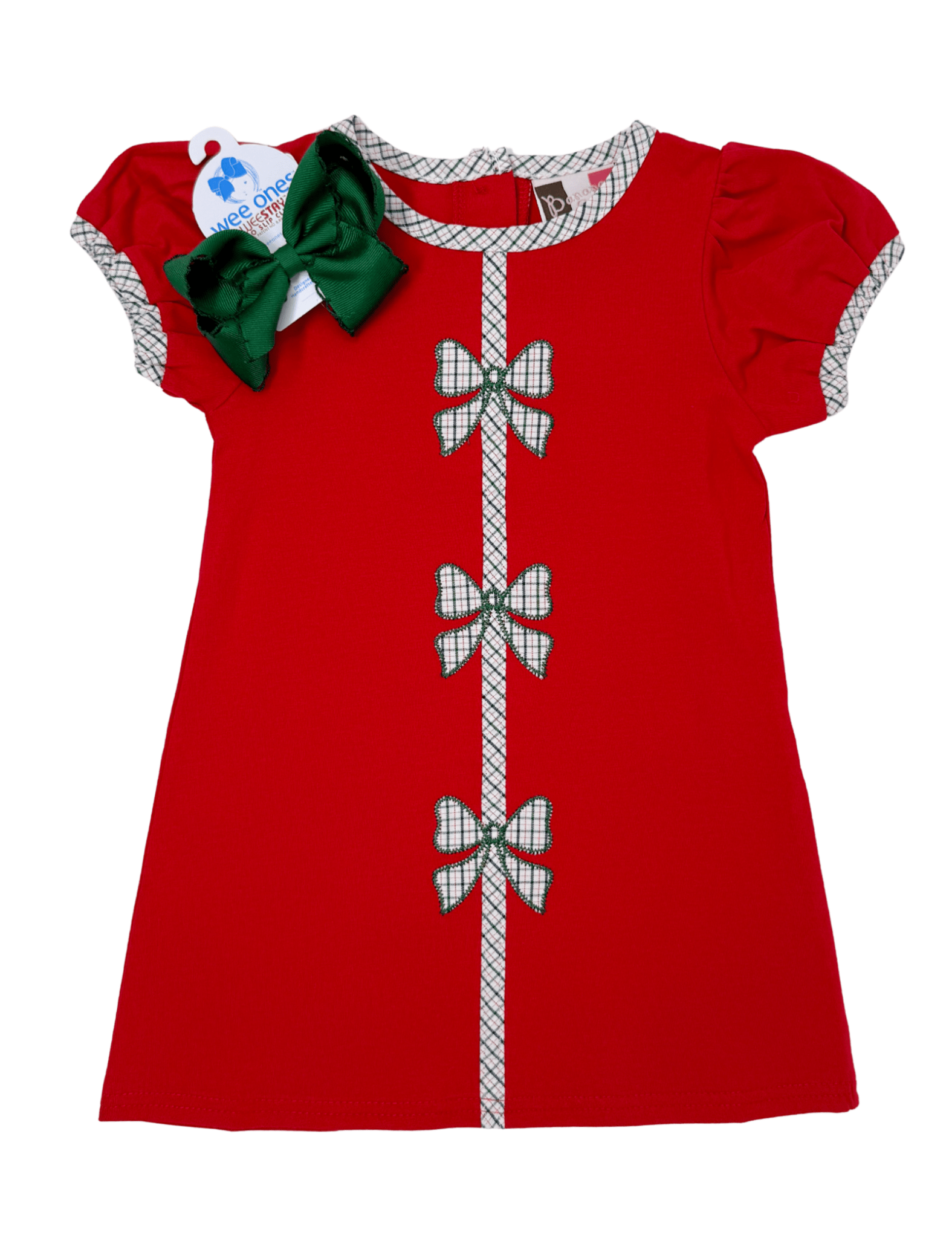 Holly Bow Dress - Red - Sugar Babies Children's Boutique/Meg's Shoppe