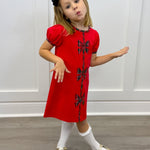 Holly Bow Dress - Red - Sugar Babies Children's Boutique/Meg's Shoppe